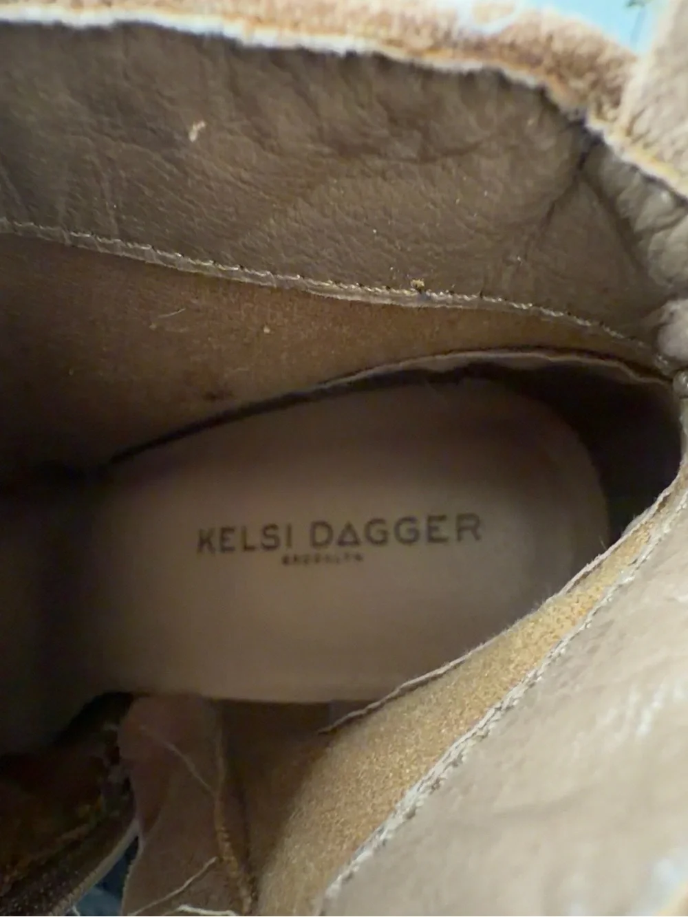Kelsi Dagger Brooklyn Tan Suede Harness Buckle Ankle Boots Booties Size 8
